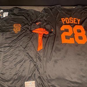 Majestic SAN FRANCISCO GIANTS BUSTER POSEY Big & Tall Men JERSEY Sz 3X,4X,5X,6X